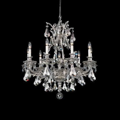 Sophia Chandelier in Antique Silver (Heritage Handcut Crystal/9-Light).