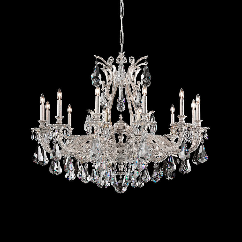 Sophia Chandelier in Antique Silver (Heritage Handcut Crystal/12-Light).