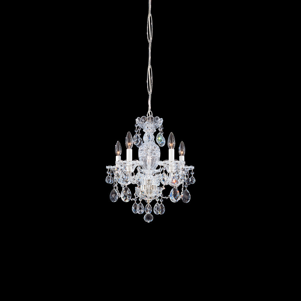 Sterling Chandelier in Polished Silver (Heritage Handcut Crystal/18-Inch).
