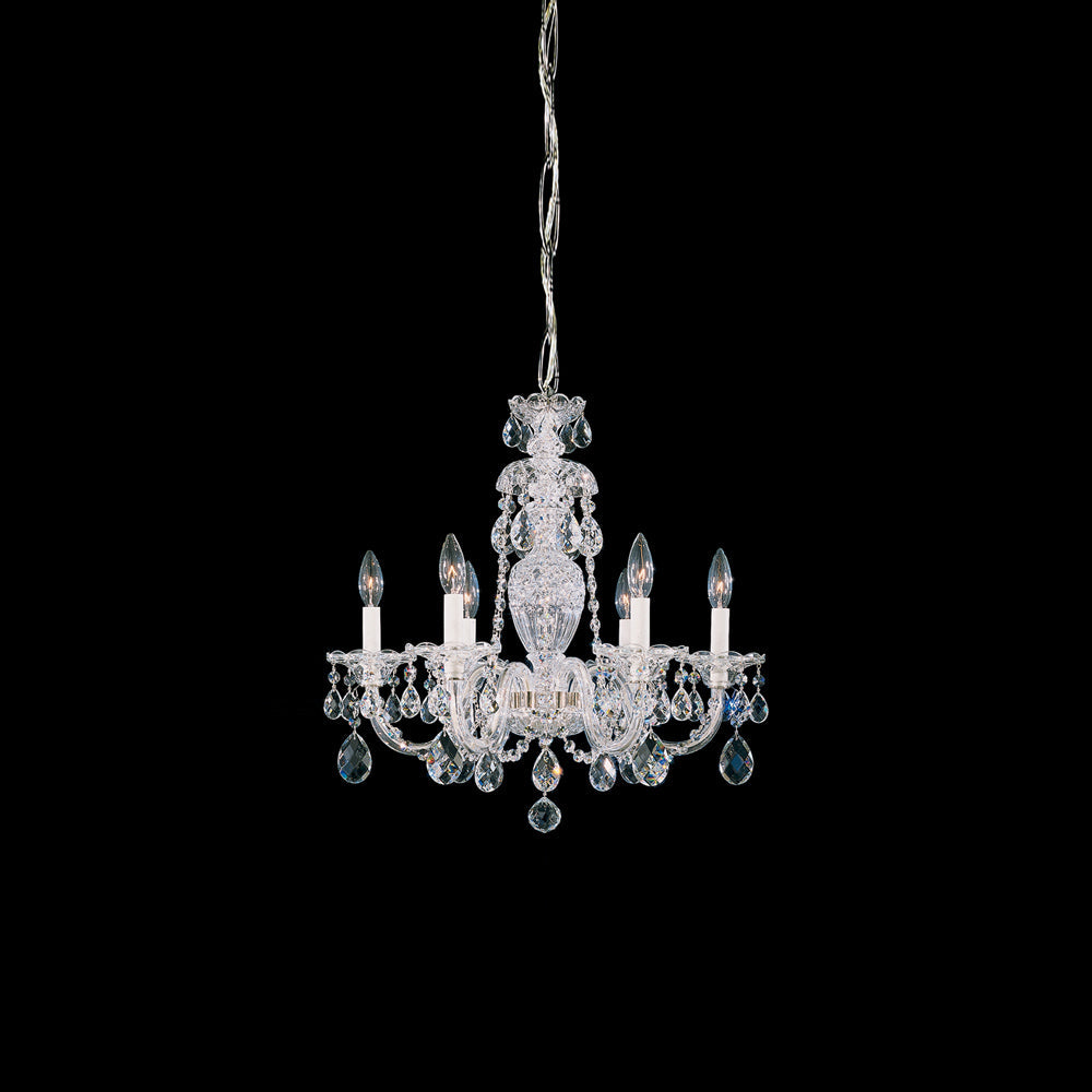Sterling Chandelier in Polished Silver (Heritage Handcut Crystal/22.5-Inch).