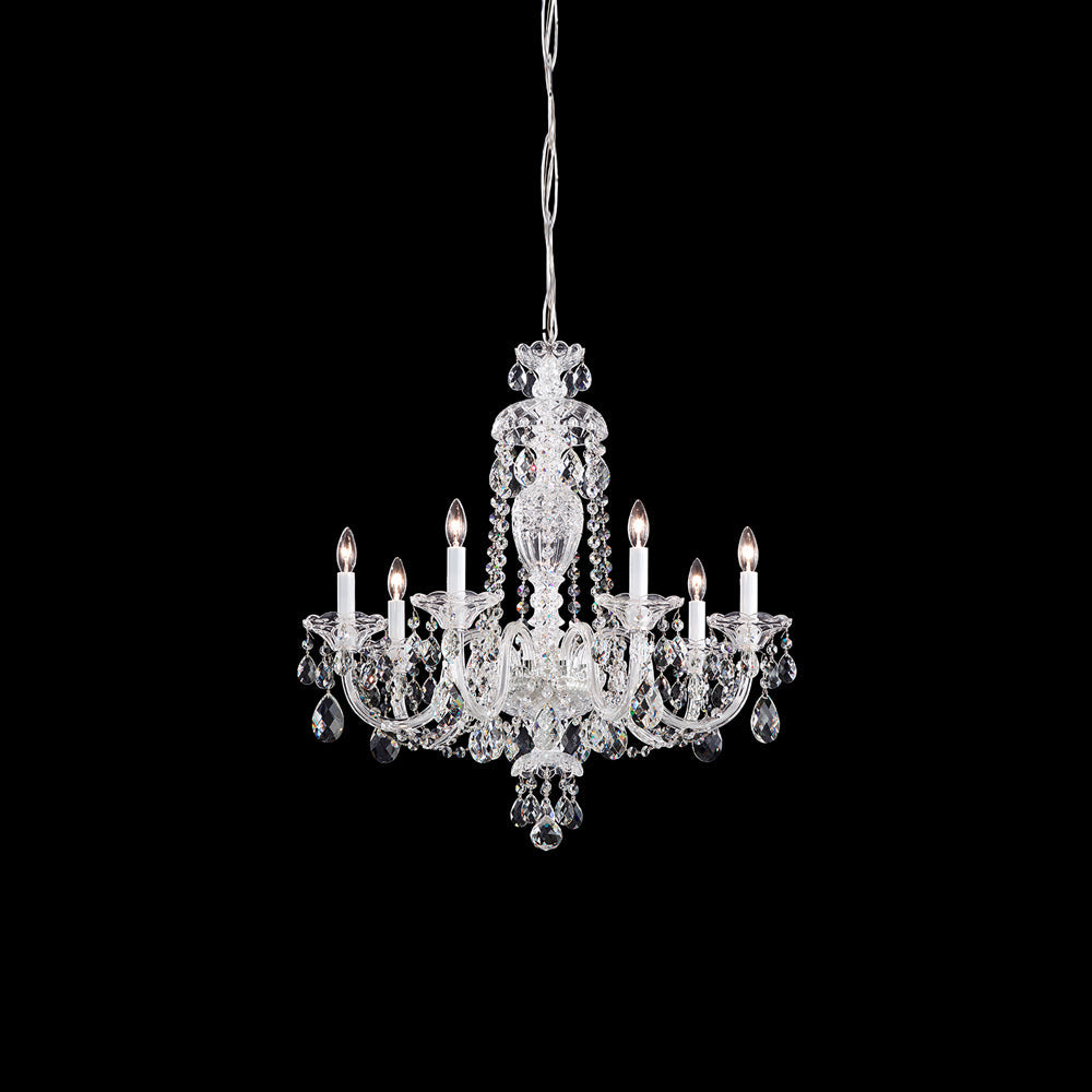 Sterling Chandelier in Polished Silver (Heritage Handcut Crystal/26-Inch).