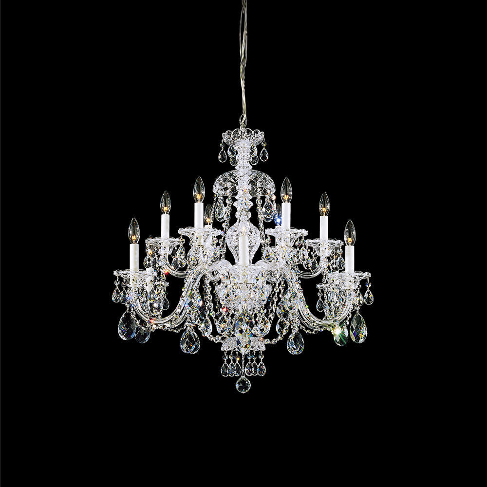 Sterling Chandelier in Polished Silver (Heritage Handcut Crystal/30-Inch).