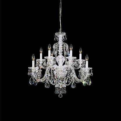 Sterling Chandelier in Polished Silver (Heritage Handcut Crystal/30-Inch).