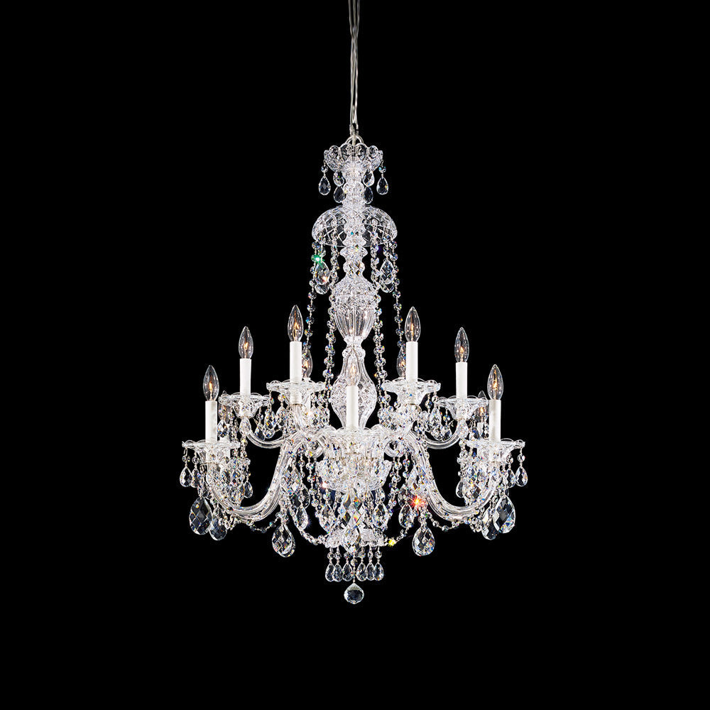 Sterling Chandelier in Polished Silver (Heritage Handcut Crystal/38-Inch).