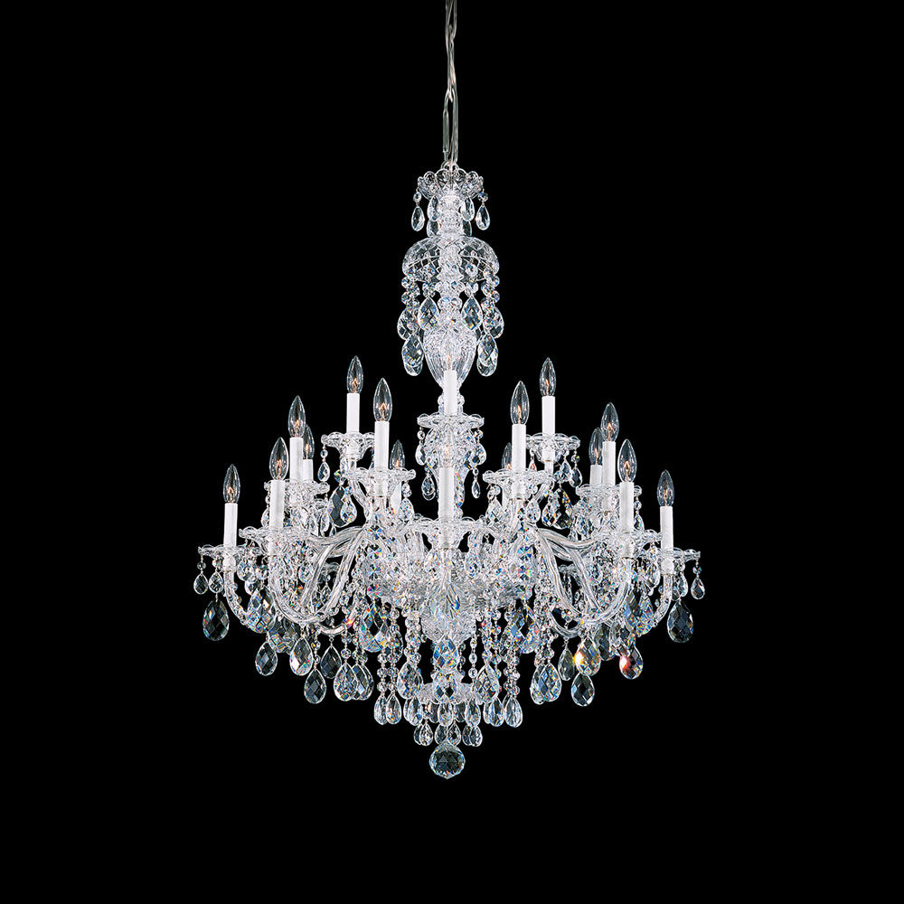 Sterling Chandelier in Polished Silver (Heritage Handcut Crystal/43-Inch).