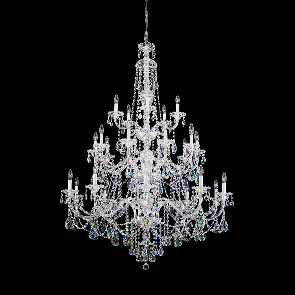 Sterling Chandelier in Polished Silver (Heritage Handcut Crystal/61-Inch).