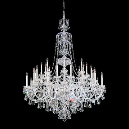 Sterling Chandelier in Polished Silver (Heritage Handcut Crystal/76-Inch).