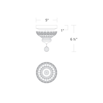 Sterling LED Semi Flush Mount Ceiling Light - line drawing.