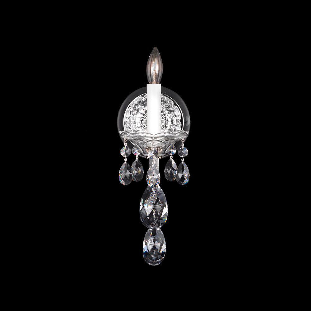 Sterling Wall Light in Polished Silver (Heritage Handcut Crystal/1-Light).