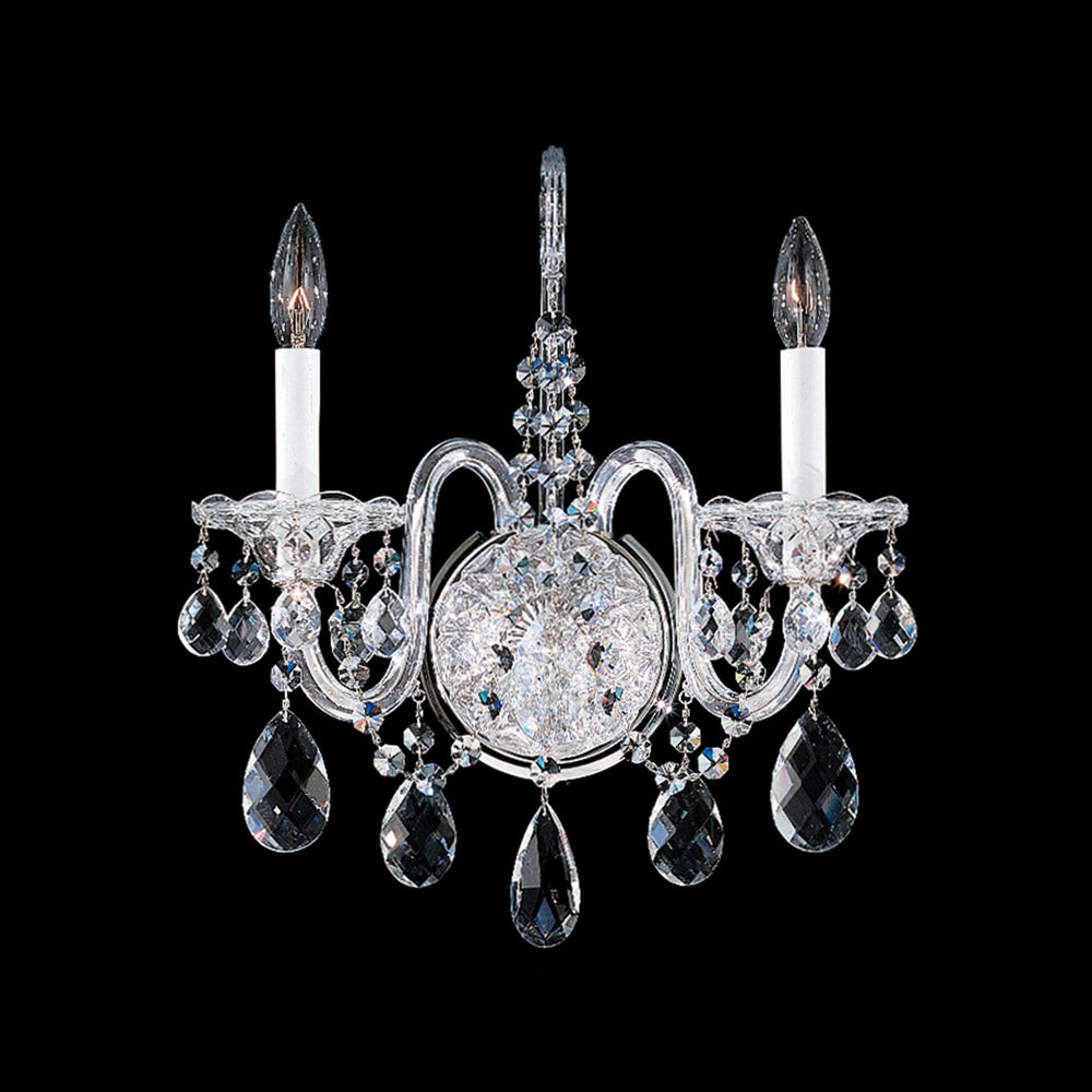 Sterling Wall Light in Polished Silver (Heritage Handcut Crystal/2-Light).
