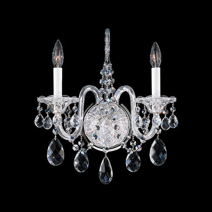 Sterling Wall Light in Polished Silver (Heritage Handcut Crystal/2-Light).