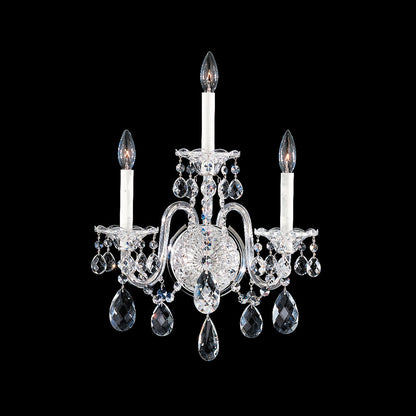 Sterling Wall Light in Polished Silver (Heritage Handcut Crystal/3-Light).
