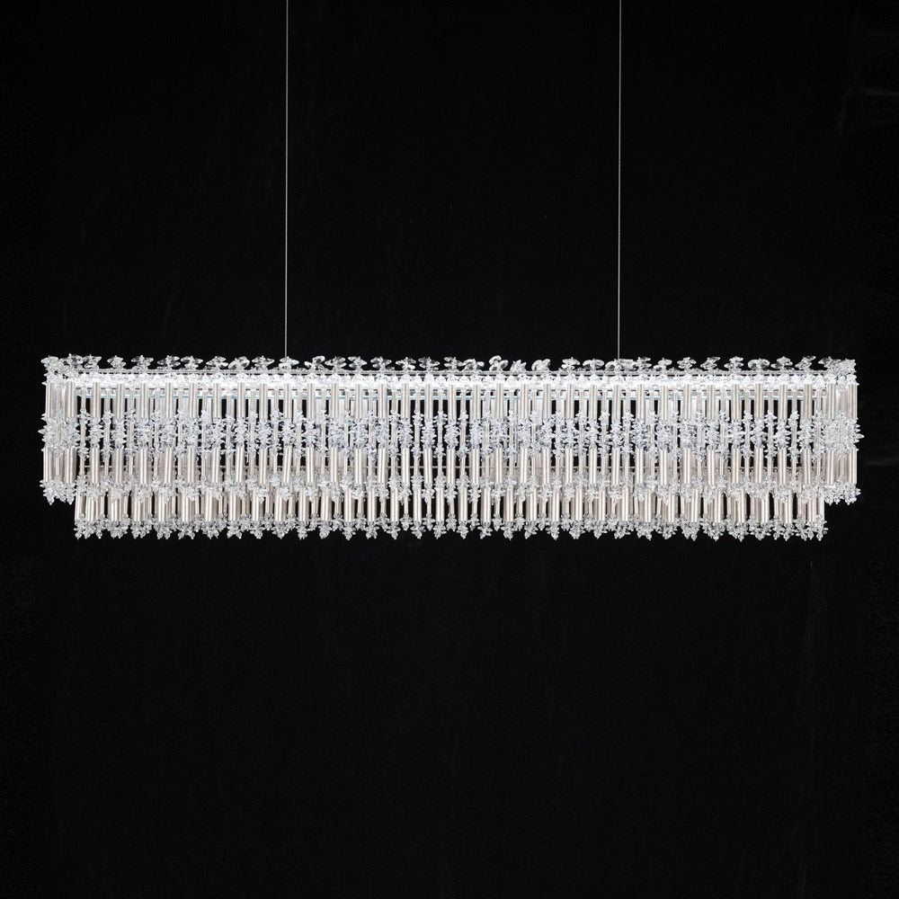 Tahitian LED Linear Pendant Light in Antique Silver.