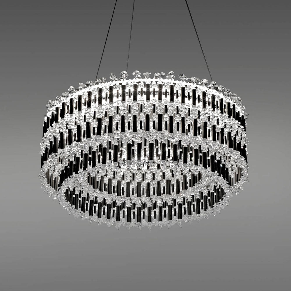 Sonatina Chandelier in Polished Silver (Swarovski/14-Light/52.5-Inch).