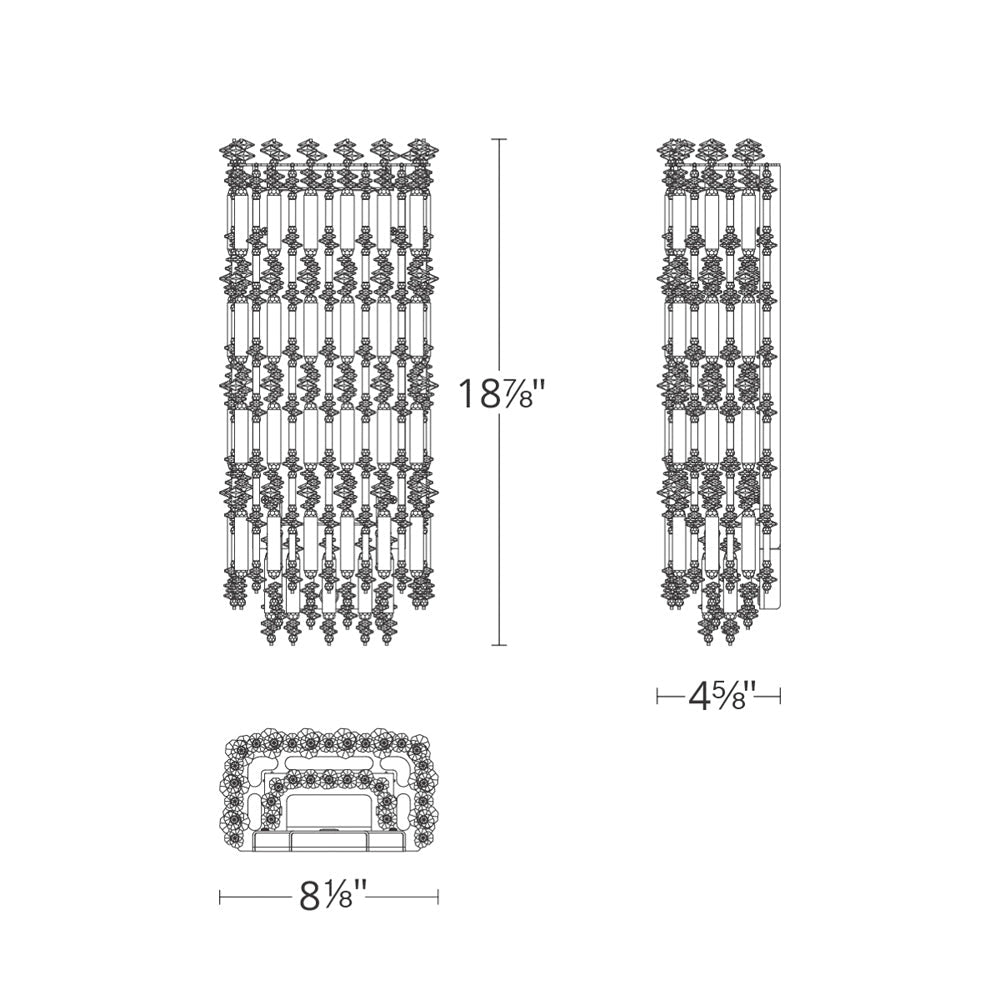 Tahitian LED Wall Light - line drawing.