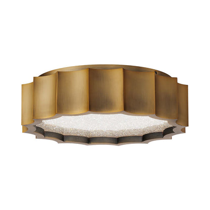 Tarte LED Flush Mount Ceiling Light in Aged Brass (12-Inch).