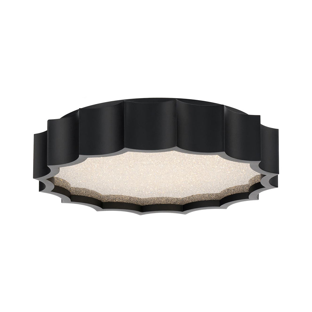 Tarte LED Flush Mount Ceiling Light in Black (12-Inch).