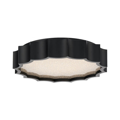 Tarte LED Flush Mount Ceiling Light in Black (12-Inch).