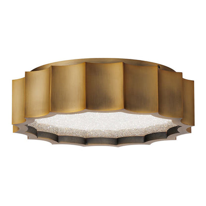 Tarte LED Flush Mount Ceiling Light in Aged Brass (16-Inch).