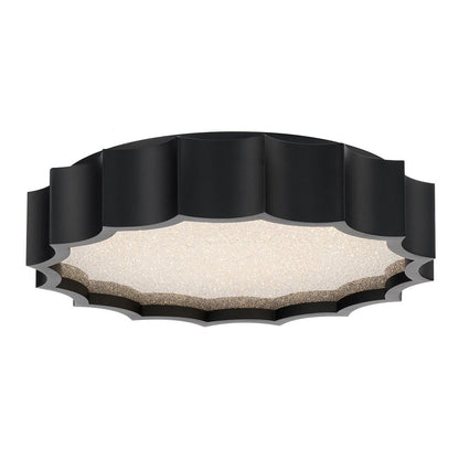 Tarte LED Flush Mount Ceiling Light in Black (16-Inch).