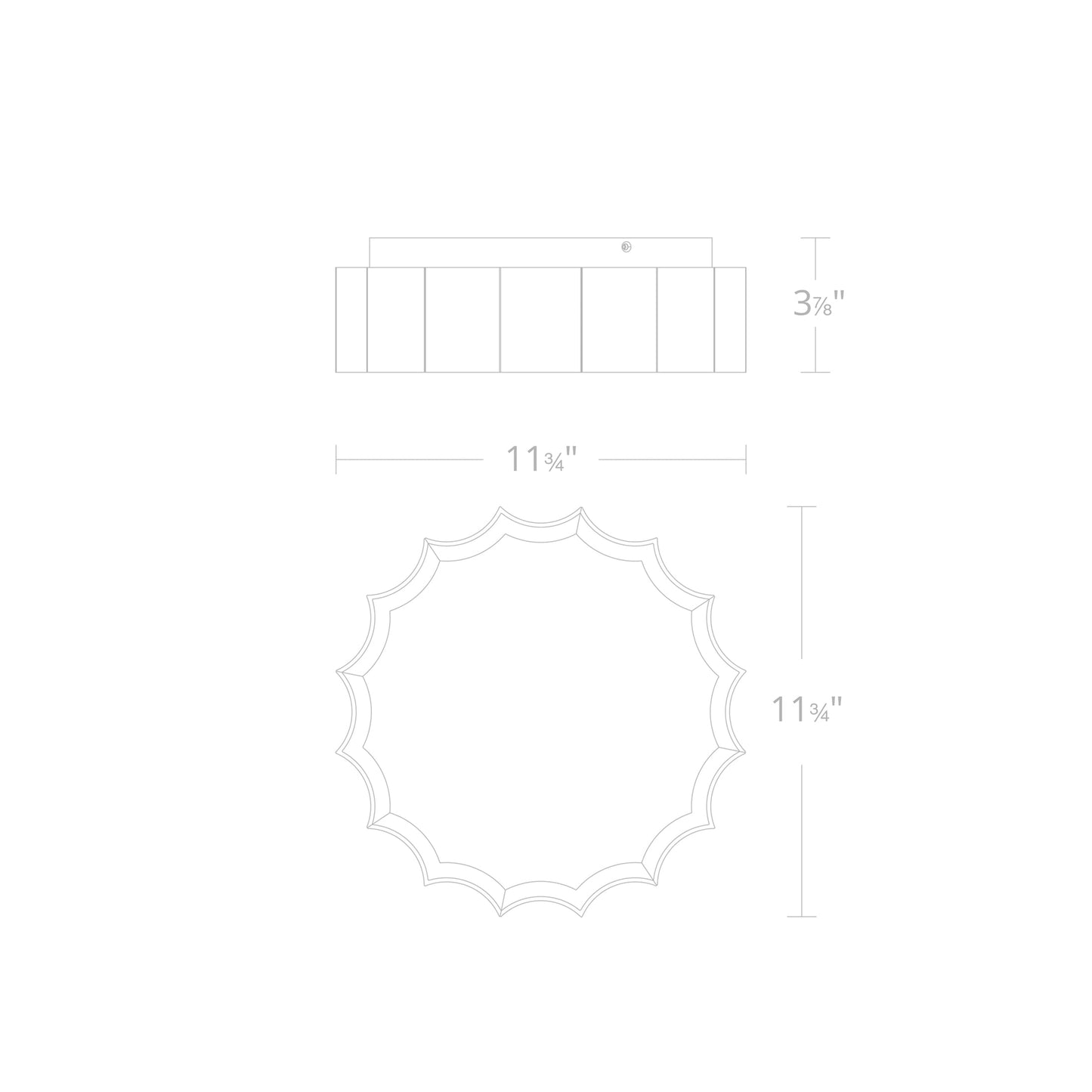Tarte LED Flush Mount Ceiling Light - line drawing.