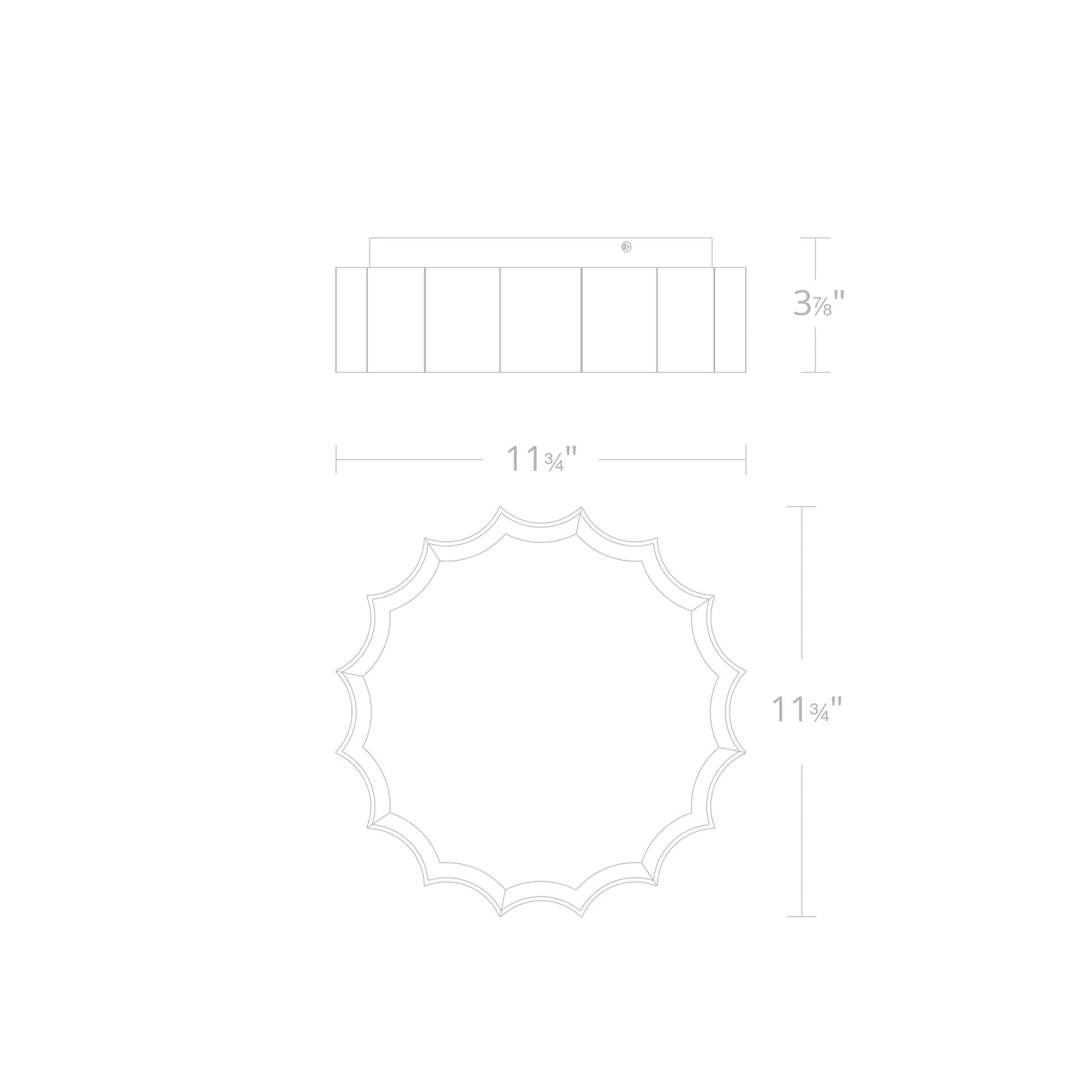 Tarte LED Flush Mount Ceiling Light - line drawing.