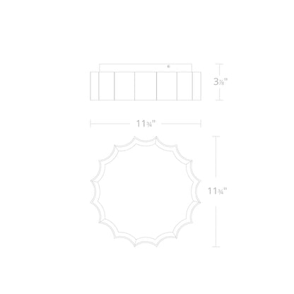 Tarte LED Flush Mount Ceiling Light - line drawing.