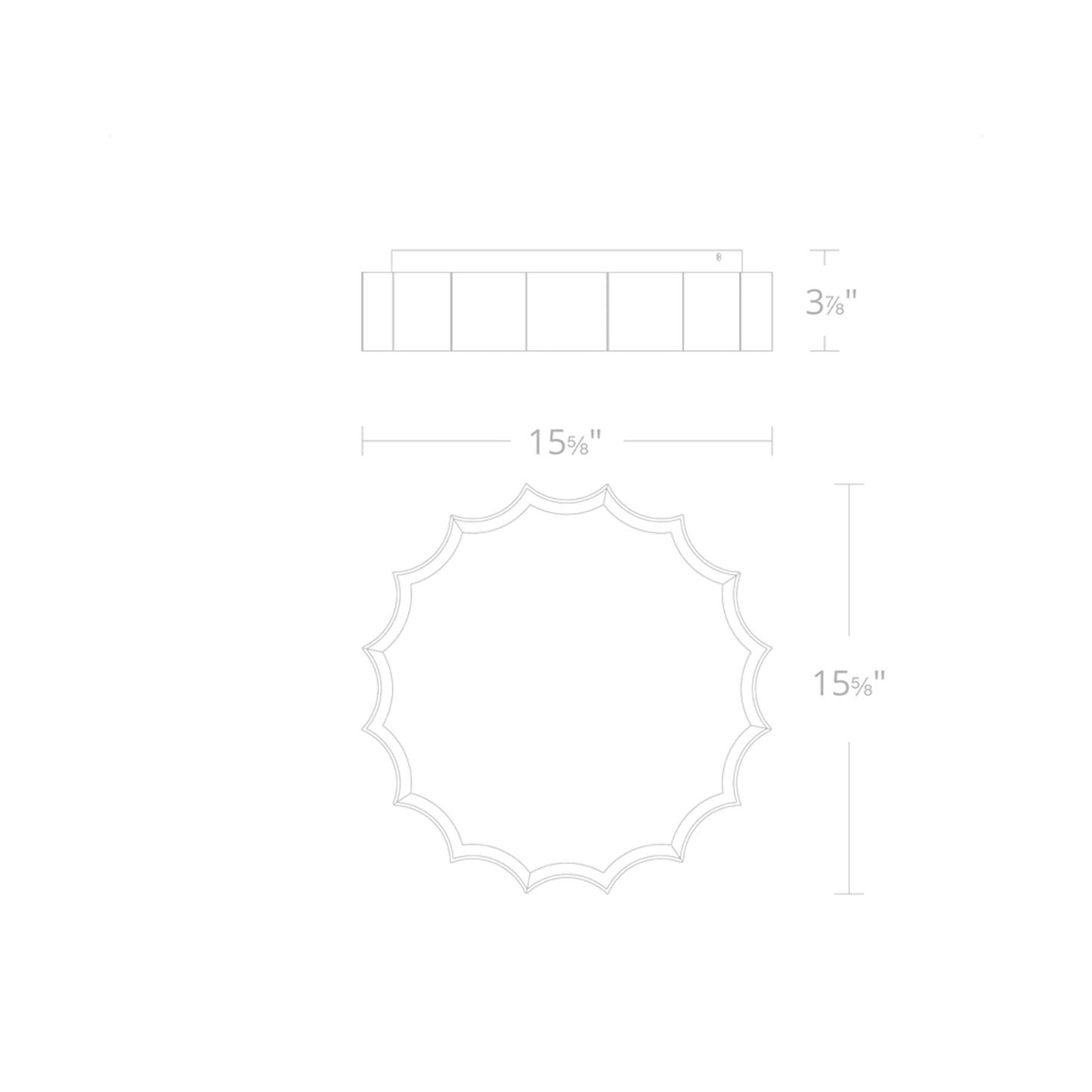 Tarte LED Flush Mount Ceiling Light - line drawing.