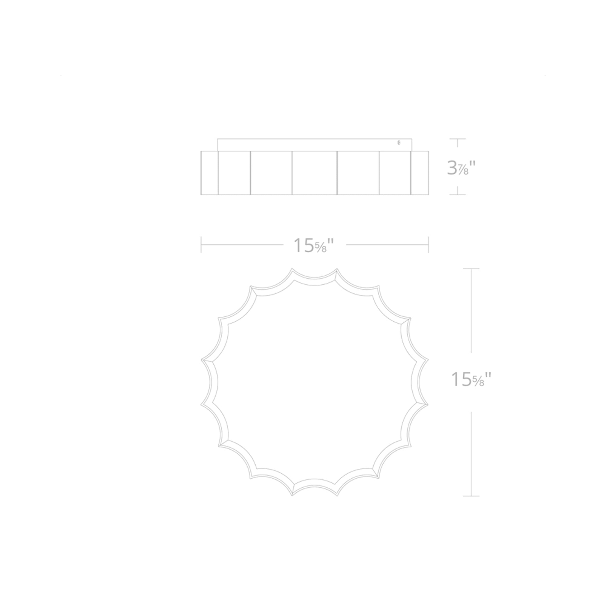 Tarte LED Flush Mount Ceiling Light - line drawing.