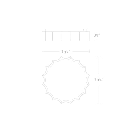 Tarte LED Flush Mount Ceiling Light - line drawing.