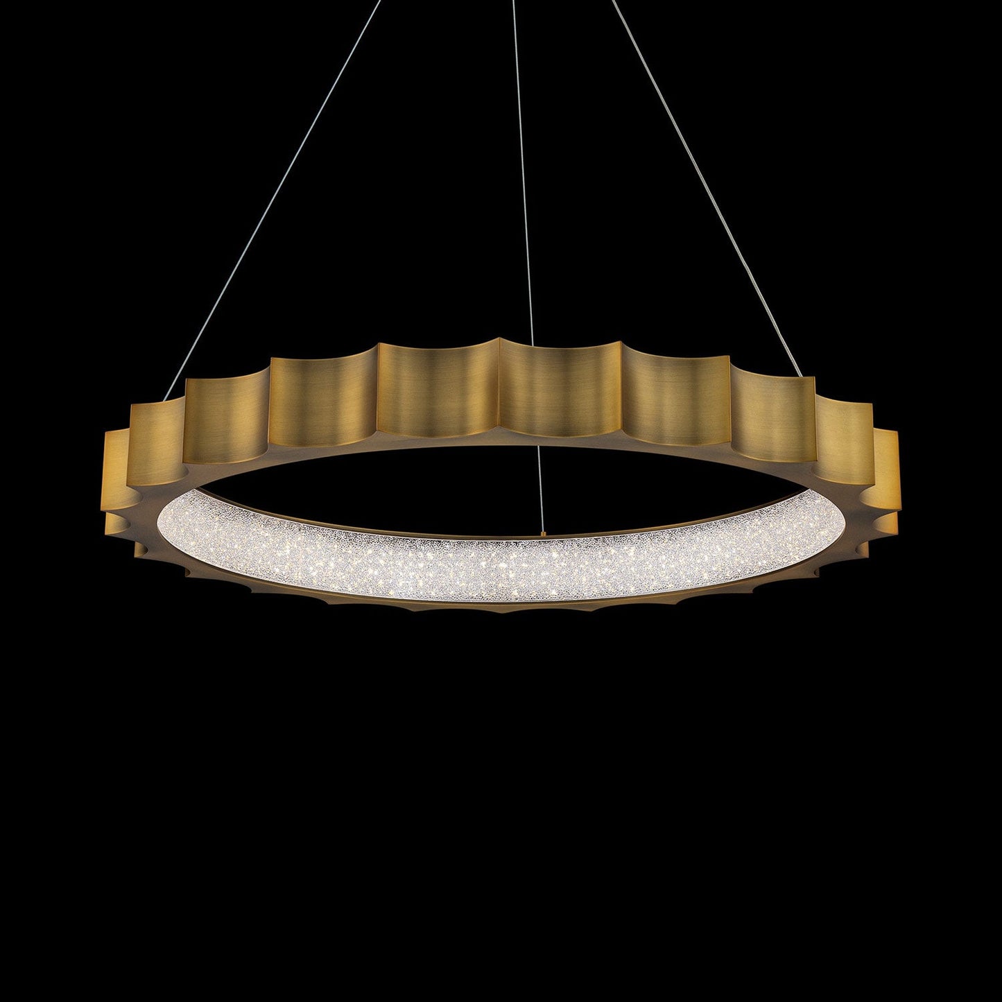Tarte LED Pendant Light in Aged Brass.