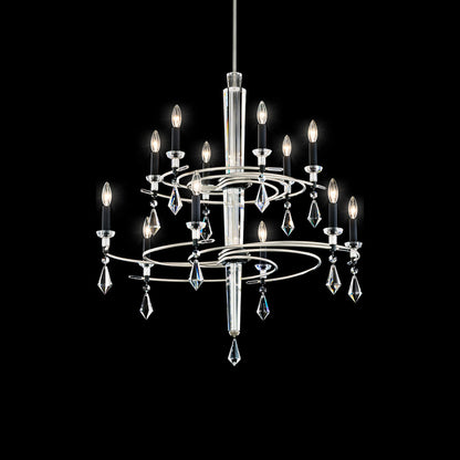 Tempest Chandelier in Soft Silver/Black (12-Light).
