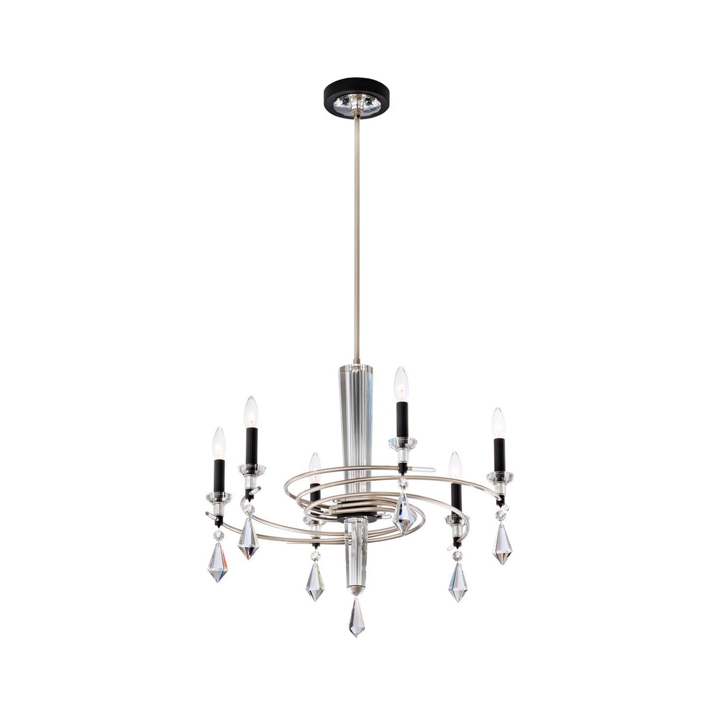 Tempest Chandelier in Soft Silver/Black (6-Light).