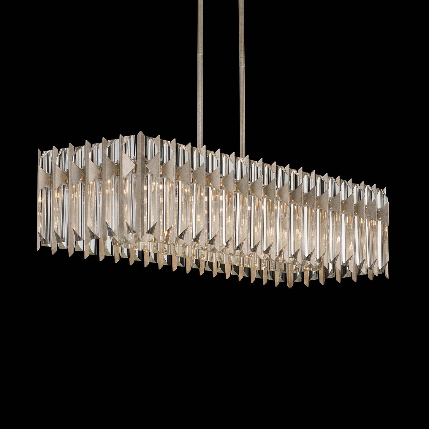 Terina Linear Pendant Light in Antique Silver.