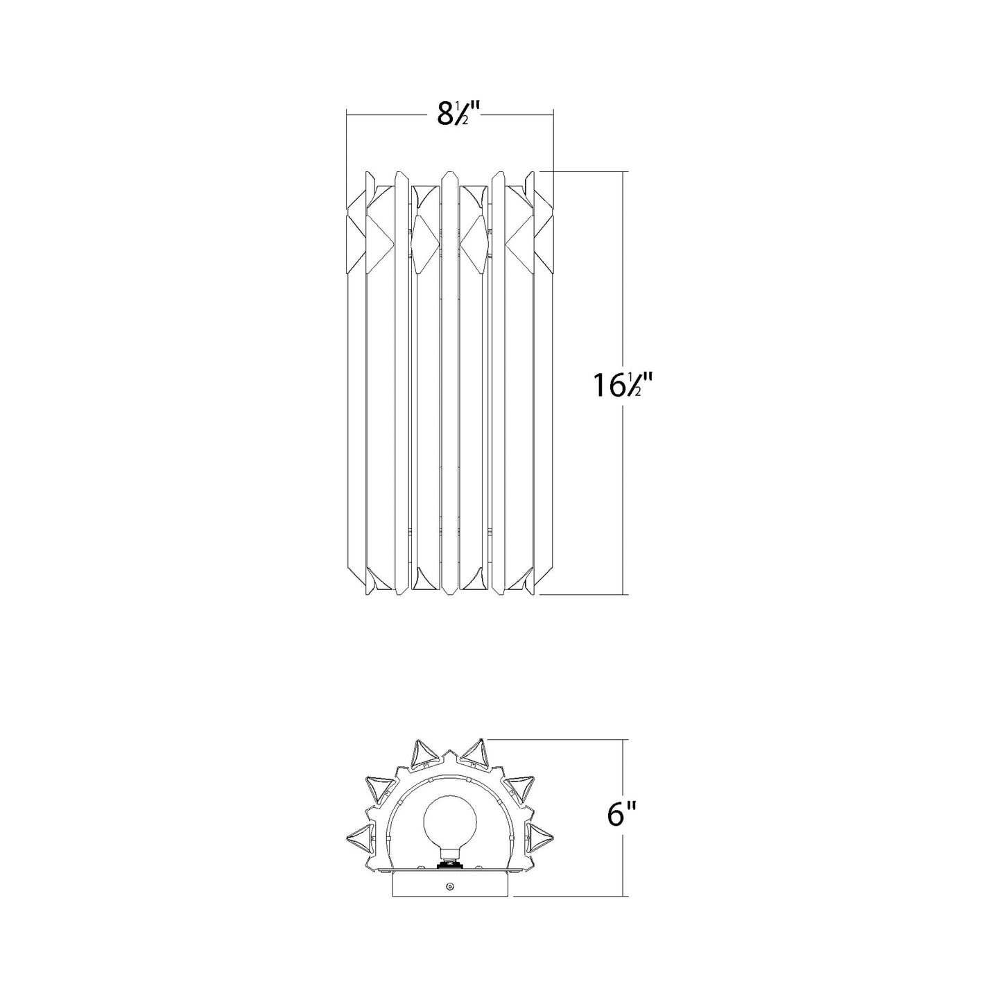 Terina Wall Light - line drawing.