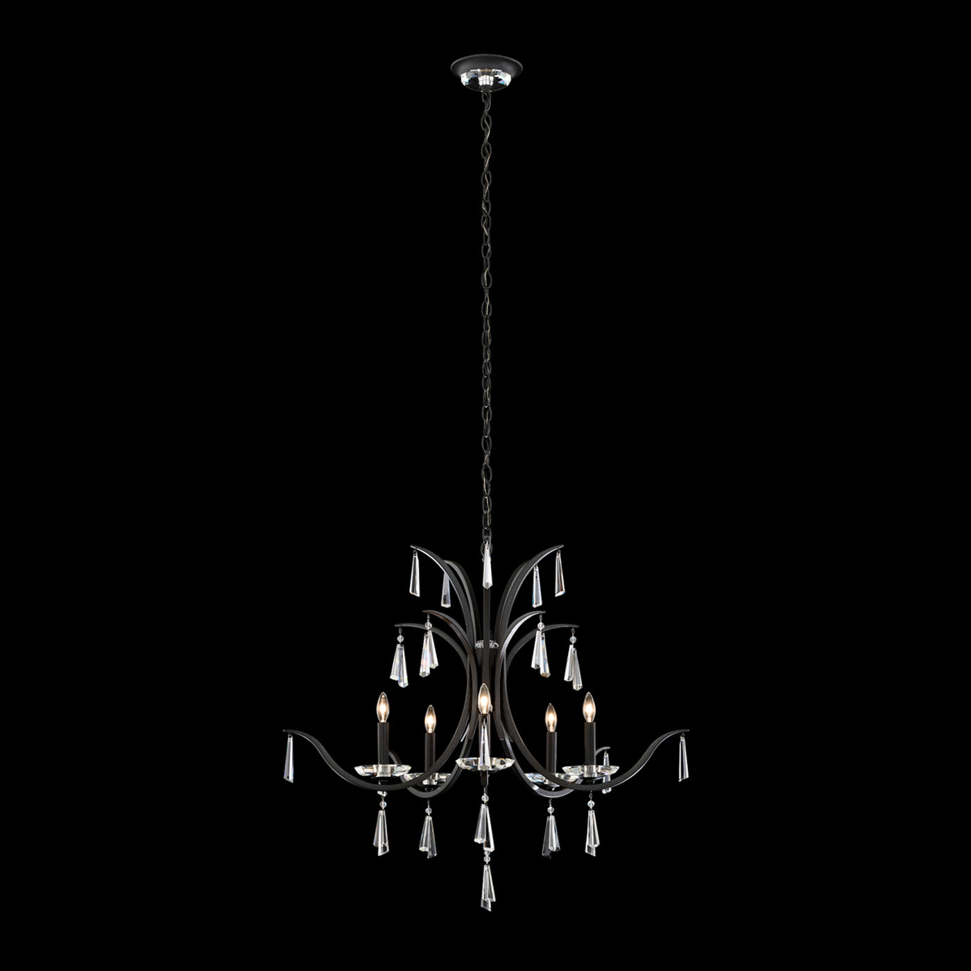 Tinsley Chandelier in Ferro Black (5-Light).