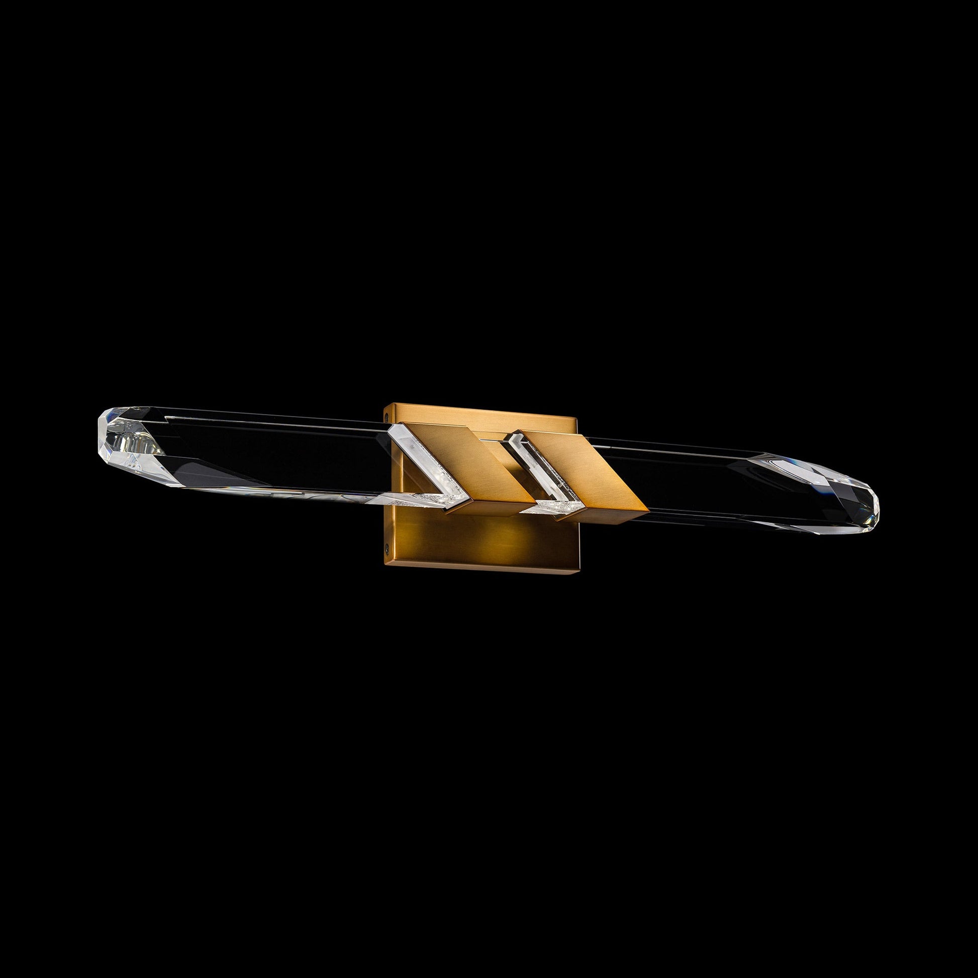 Traverse LED Bath Vanity Light in Aged Brass.