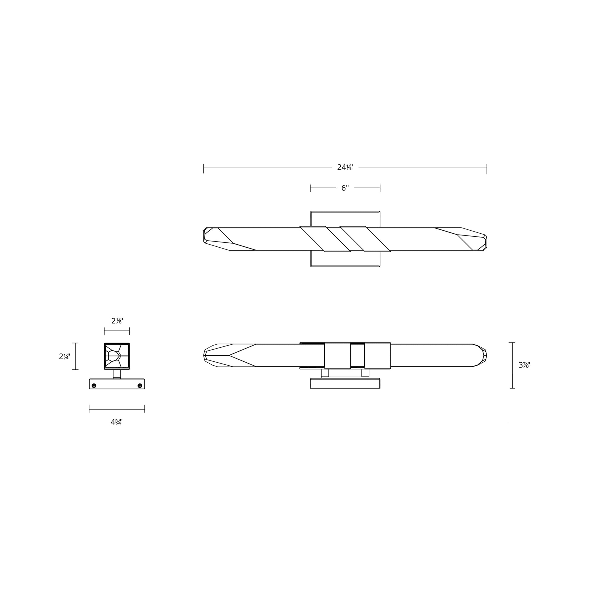 Traverse LED Bath Vanity Light - line drawing.