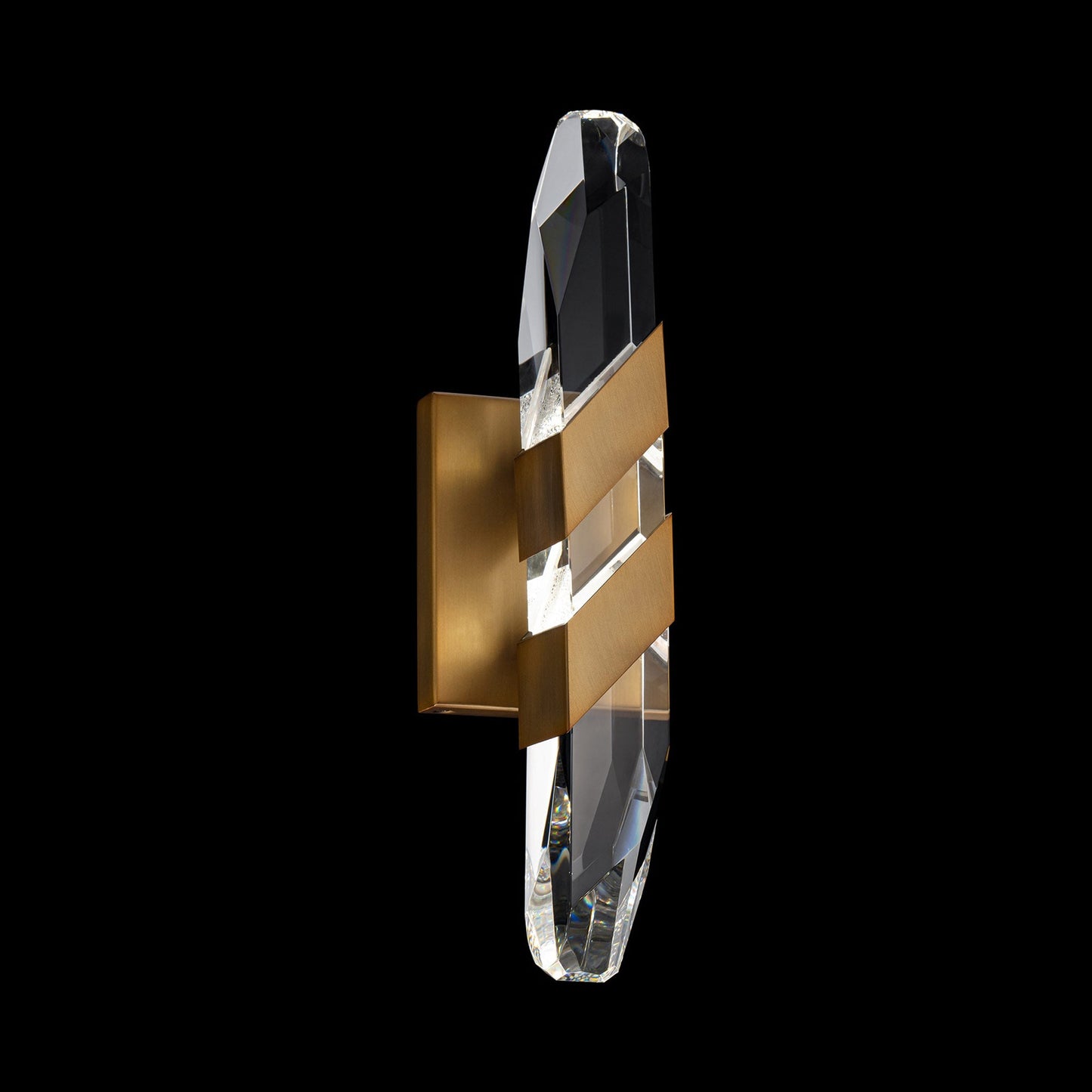 Traverse LED Wall Light in Aged Brass.