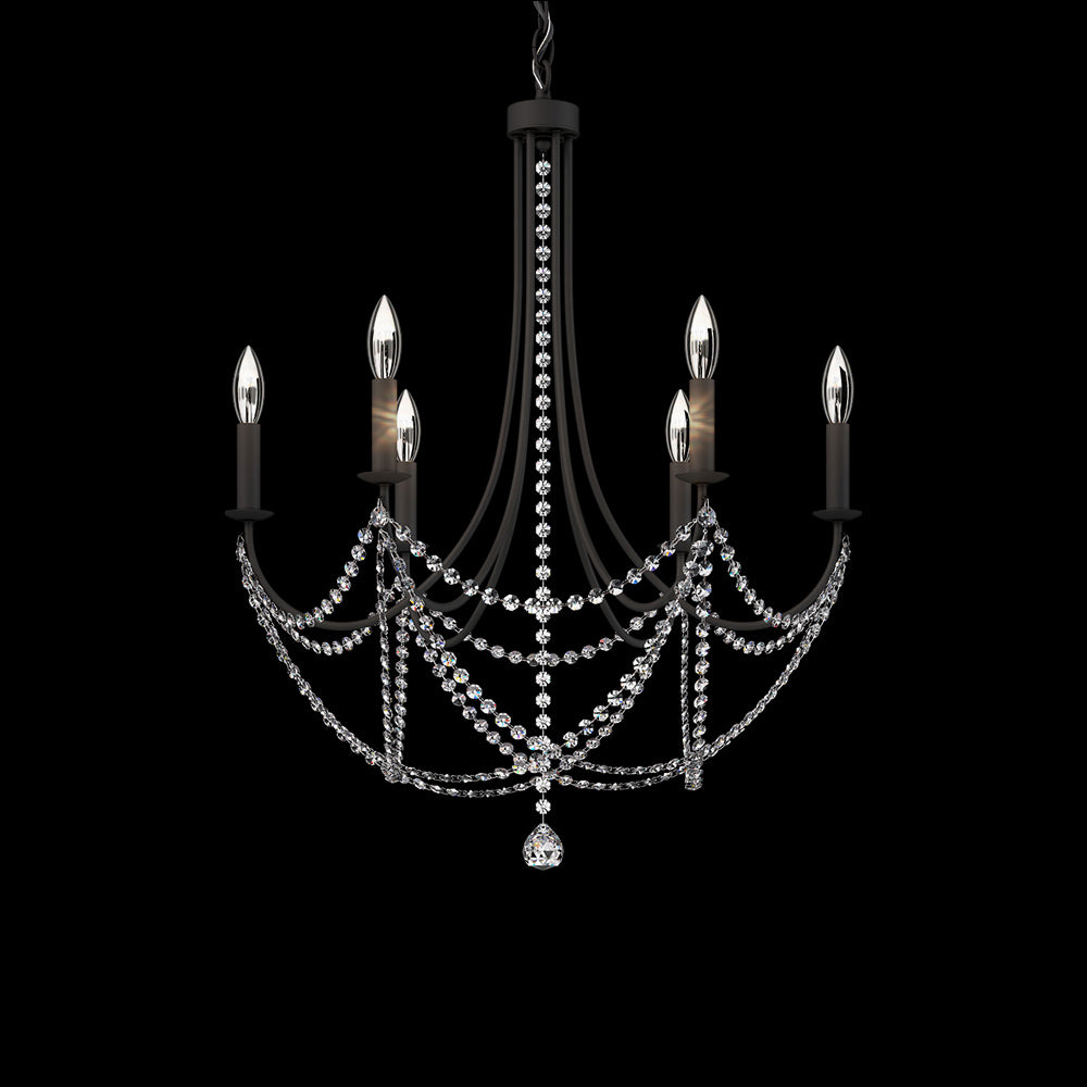 Verdana Chandelier in Black (6-Light).