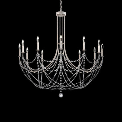 Verdana Chandelier in Antique Silver (12-Light).
