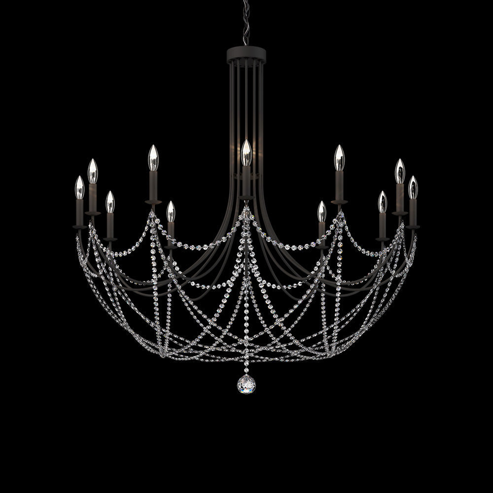 Verdana Chandelier in Black (12-Light).