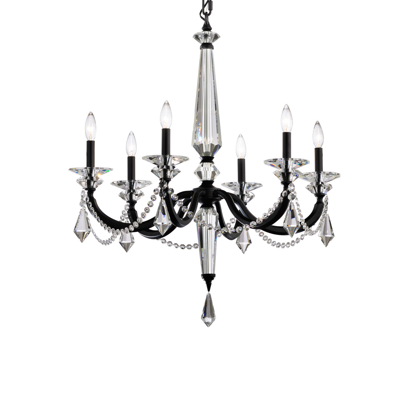 Verona Chandelier in Black (6-Light).