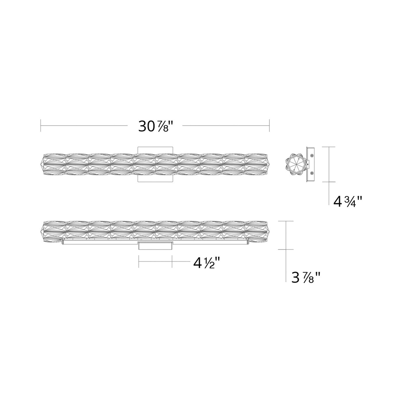 Verve LED Bath Vanity Light - line drawing.