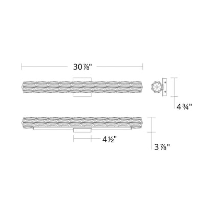 Verve LED Bath Vanity Light - line drawing.