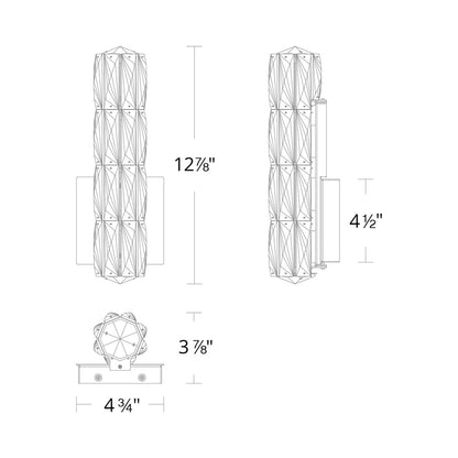 Verve LED Wall Light - line drawing.