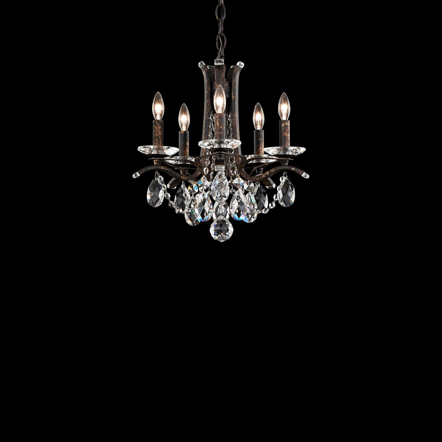 Vesca Chandelier in Heirloom Bronze/Heritage Handcut Crystal (15-Inch).