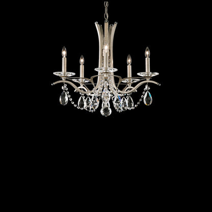 Vesca Chandelier in Antique Silver/Heritage Handcut Crystal (23-Inch).
