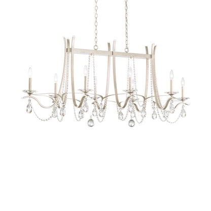 Vesca Linear Chandelier in Antique Silver (Radiance Crystal/58-Inch).