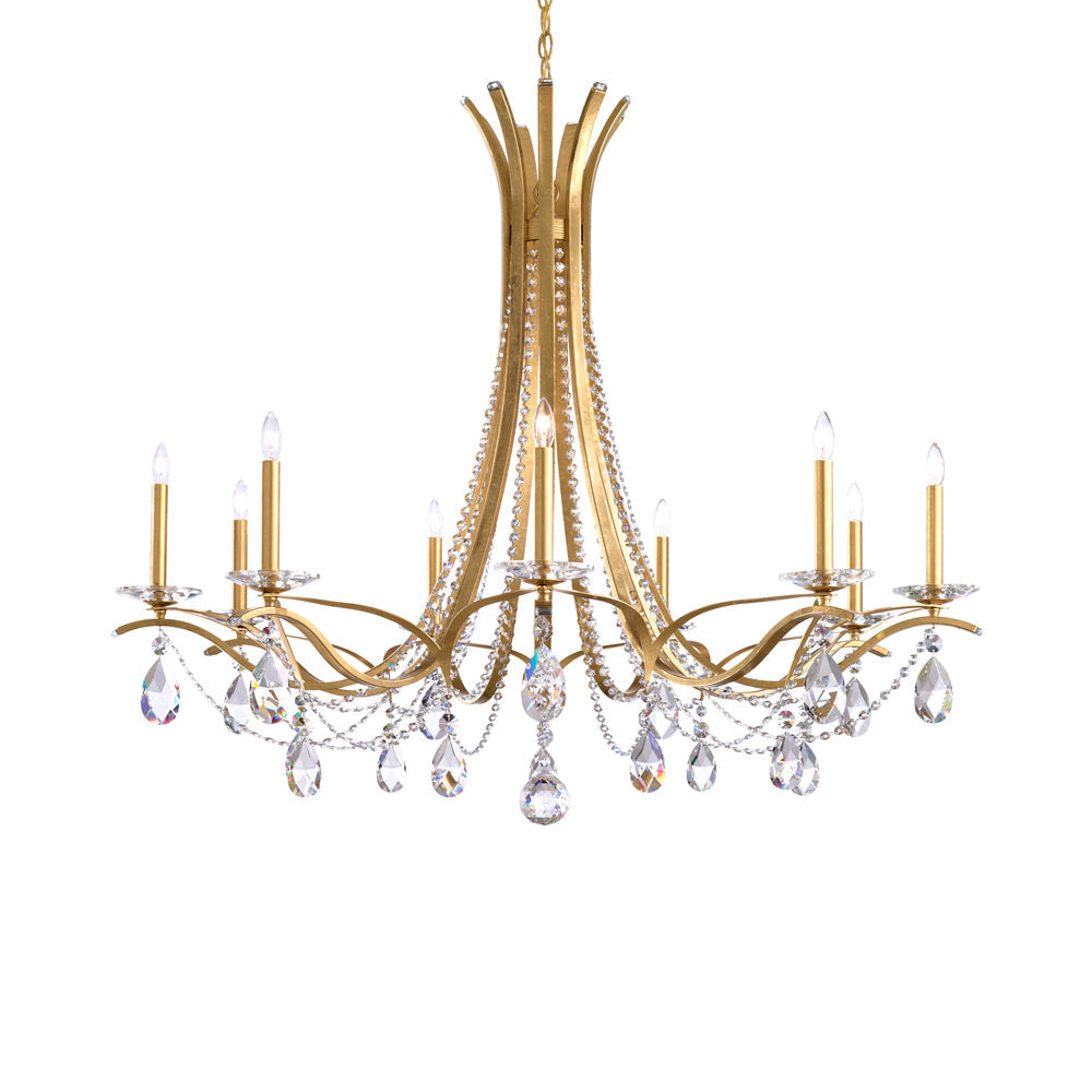 Vesca Multi Light Chandelier in Heirloom Gold (Heritage Handcut Crystal/9-Light).